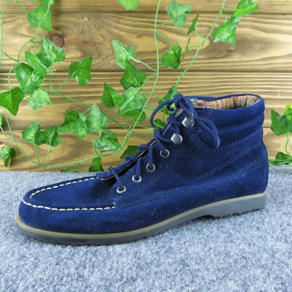 G.H. Bass‎ & Co. Riely Women Ankle Boots Blue Suede Lace Up Size 7.5 Medium